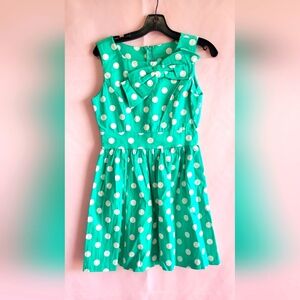 Retro Rockabilly pinup polka dot bow dress